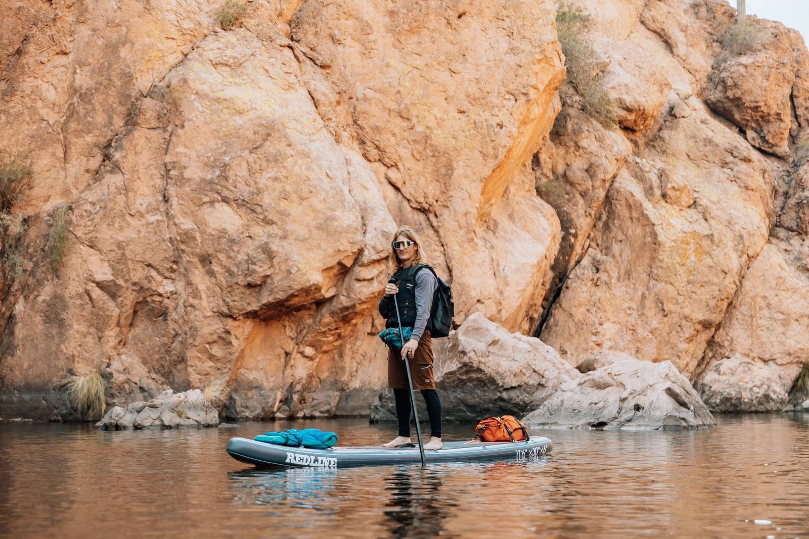 Exploring the canyon walls near Canyon Lake, Arizona