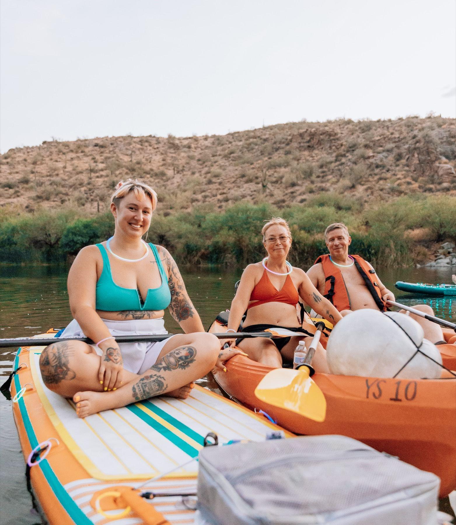 Group paddling through Arizona canyon