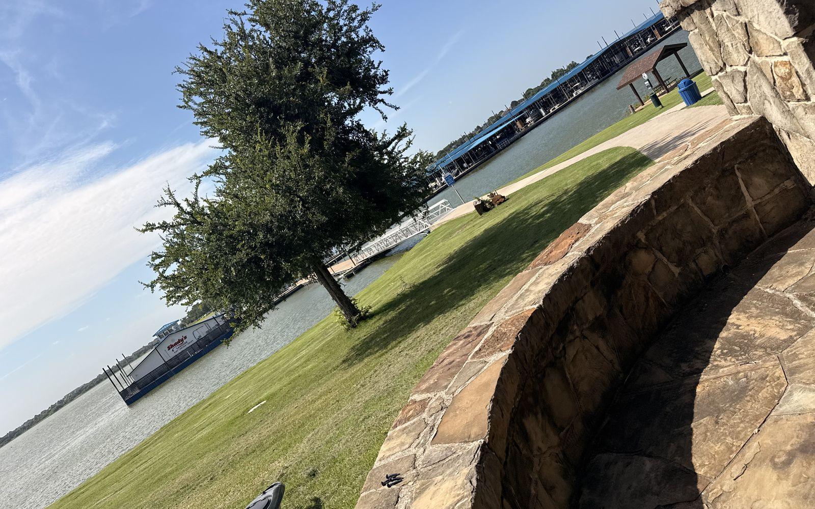 Lewisville Lake shoreline at Hidden Cove Park, Frisco TX