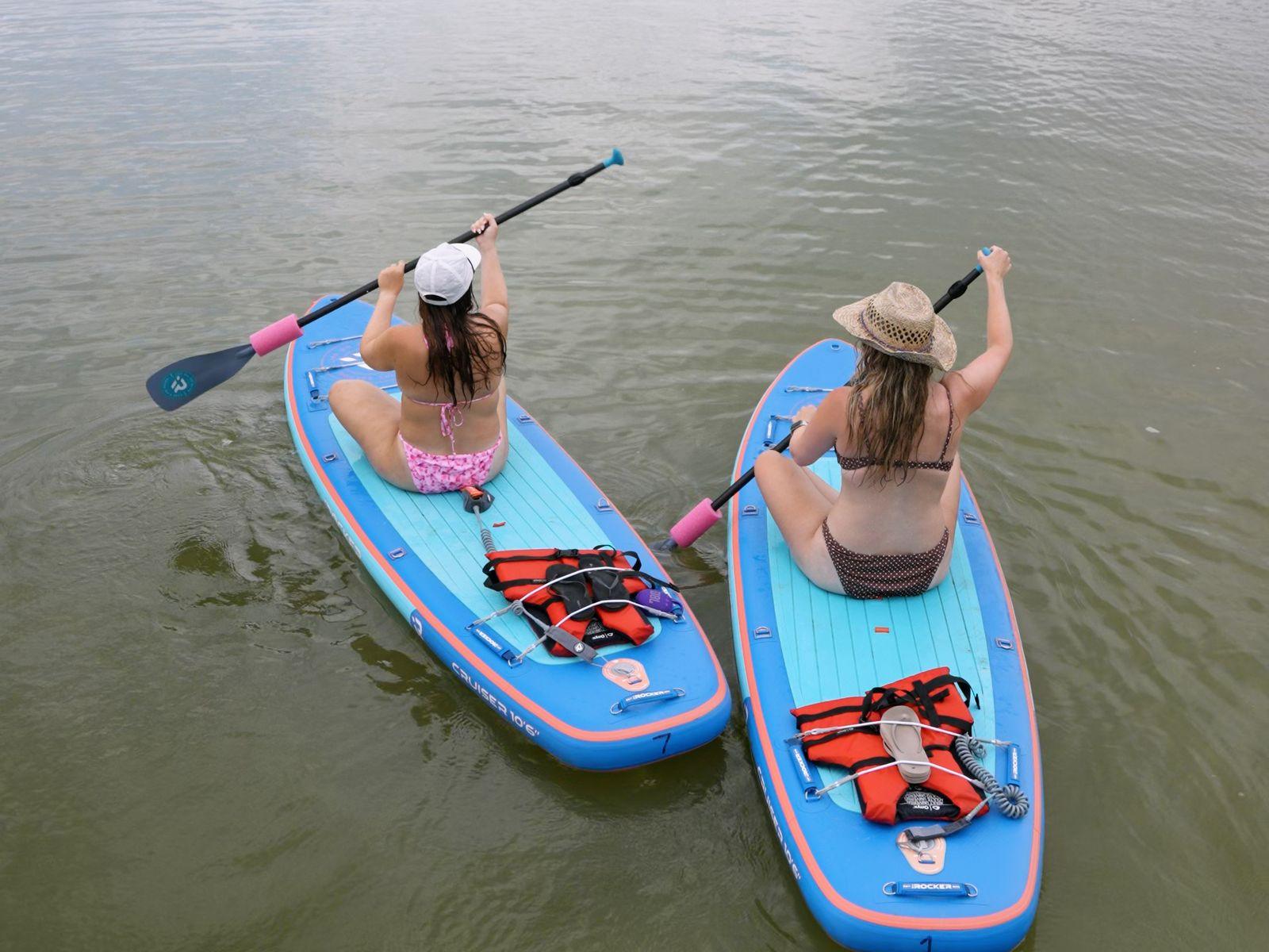 Paddleboarders on Lewisville Lake at Hidden Cove in Frisco