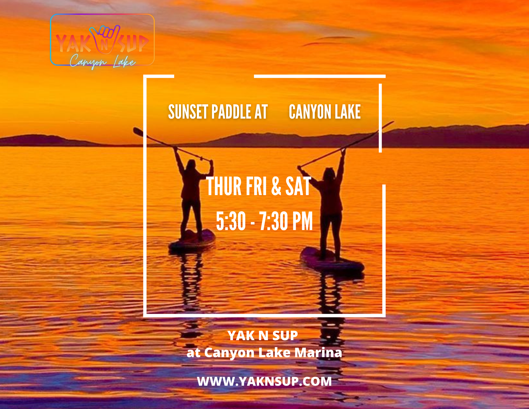 Sunset Paddle Canyon lake