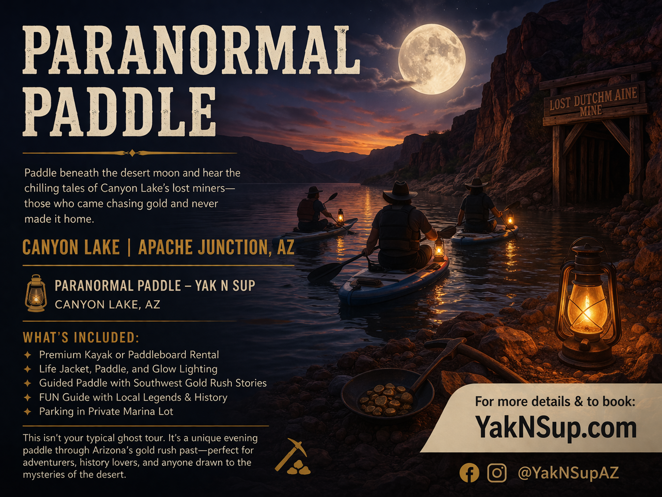 Full moon paddle at Canyon Lake