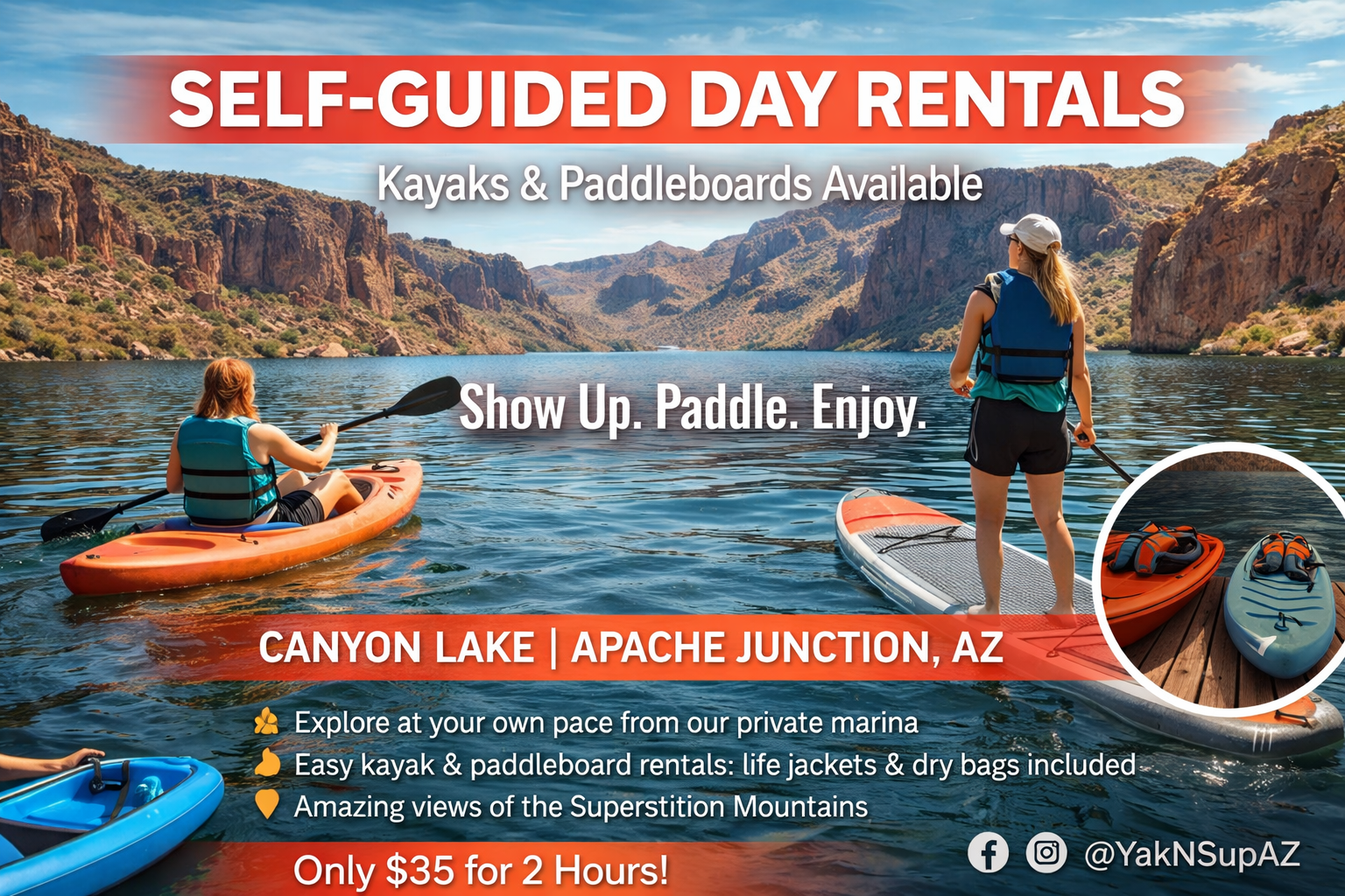 Day rentals Canyon lake $35