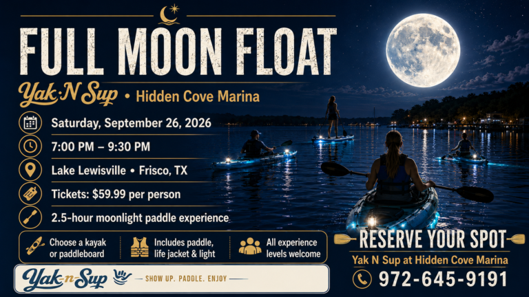 Dallas Full Moon Paddle Lake Lewisville